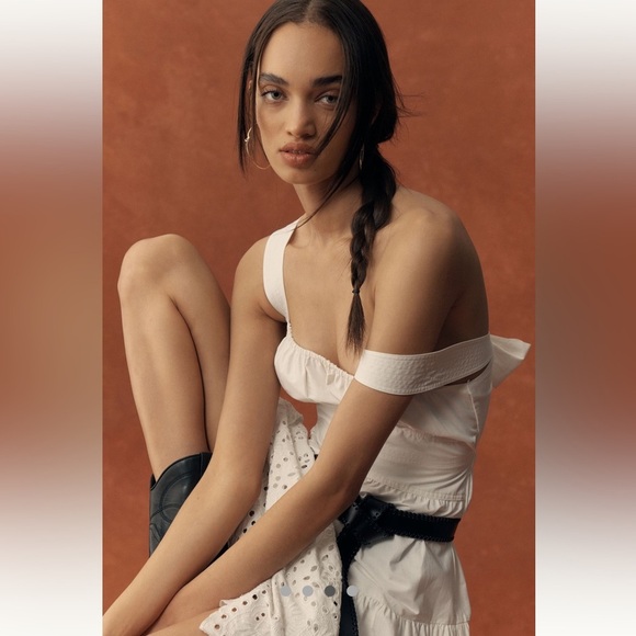 Anthropologie White Eyelet Midi Dress - Picture 4 of 15